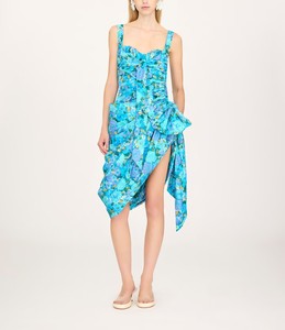 Polyester Poplin Chest Wrapped Empire Waist <b>Spaghetti</b> <b>Strap</b> Casual Summer Maxi Dress Washable Digital Printing - Product Image 2