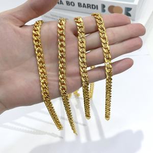 Jxx Luxury 24K Gold Plated Necklace Wholesale Brass Cuban Link Chains for Women and Men Classic Hip Hop Style - Product Image 6