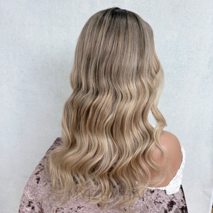 <span class=keywords><strong>Bella</strong></span> <span class=keywords><strong>bionda</strong></span> cenere mette in evidenza parrucche capelli umani europei vergine Remy cuticola allineati in pizzo senza colla parrucche - Product Image 5