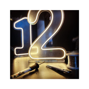 Winbo thả vận chuyển <span class=keywords><strong>LED</strong></span> Light up số nhỏ Neon chữ đứng khổng lồ Acrylic neon ánh sáng Chữ 3 FT 4 ft - Product Image 1