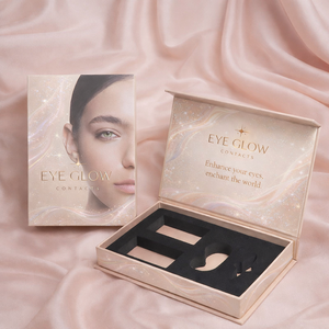 Boîte cadeau magnétique vide en papier de luxe haut de gamme personnalisée en gros avec doublure en éponge UV pour boîtes de lentilles de contact - Product Image 4