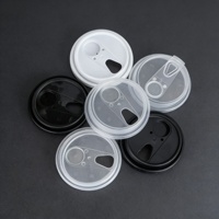 Couvercle jetable 80 mm pour gobelet à café à emporter, compatible boissons chaudes/froides, en plastique PP, avec couvercle à clapet pour gobelets en papier ou en plastique