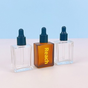 Matte Amber Drop <b>Bottle</b> 15ml Square Shape Transparent Glass <b>Dropper</b> <b>Bottles</b> Essential Oil Serum Cosmetics Screen <b>Bottles</b> - Product Image 1