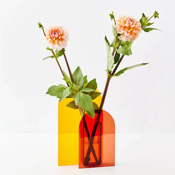 Schillernde Plexiglas-Dekor-Regenbogen-Acryl-Blumenvase für Hotel Home