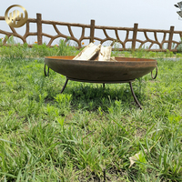 Brasero d'extérieur en acier Corten, résistant à la rouille, portable et autoportant, pour jardin, cour et terrasse