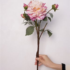 Haute qualité soie pivoine fleur fleur artificielle 4 têtes fausse pivoine soie pour mariage maison couloir décor simulé pivoine fleur - Product Image 2