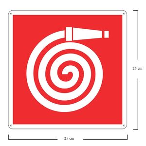 Segnale con simbolo tubo antincendio 25x25 cm, in alluminio riflettente, per la sicurezza - Product Image 2
