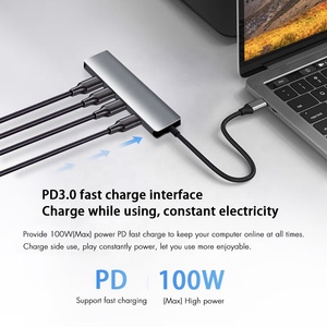 El más nuevo 7 en 1 USB 3,0 3 puertos Hub USB 3,2 <span class=keywords><strong>Tipo</strong></span> <span class=keywords><strong>C</strong></span> 7 puertos 10GBps Estación de acoplamiento de carga de súper velocidad de - Product Image 4