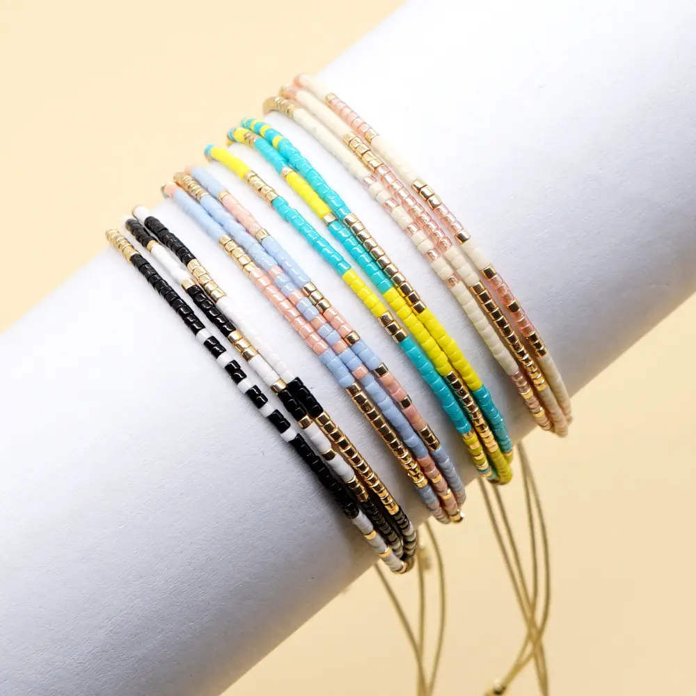 Dropshipping Stocks Selling Wrap Beads Bracelet Adjust Size High Quality Miyuki Beads Bracelet Wholesale Fashion Boho Jewelry