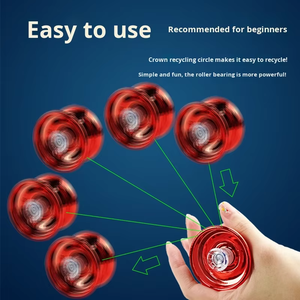Vente flash Mini <span class=keywords><strong>yoyo</strong></span> de compétition pour enfants avec balle lumineuse 3 tours de tambour en alliage métallique aluminium Jouet amusant pour enfants - Product Image 2