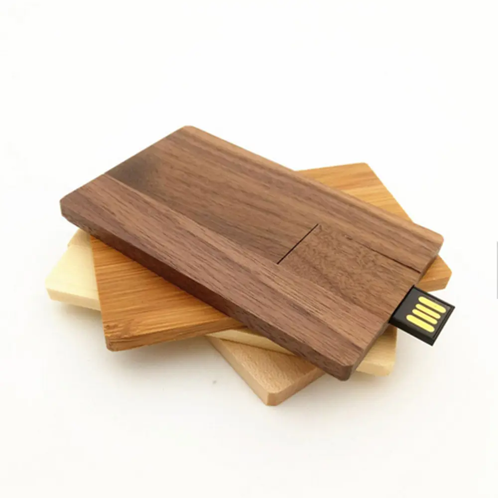 Promotion Holz karte USB-Flash-Laufwerk Memory Stick Holz Pen drive benutzer definierte Logo Gravur 1GB 8GB 16GB 32GB 64GB