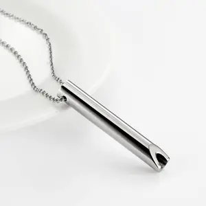 Stainless Steel Vacuum Plated Necklace Stereo Meditation And Mindfulness Pendant To Regulate Breathing Relieve Stress Jewelry