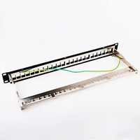 Penjualan terlaris Panel Patch kosong Port 1u 24 Utp Cat6 Cat7 STP dengan manajemen kabel