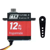 Servomoteur numérique sans balais étanche PTK 9492 MG-D 9g 12KG à couple élevé avec engrenages métalliques en acier inoxydable pour modèle d'avion à voilure fixe