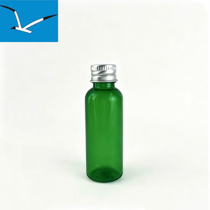 Flacon de voyage rechargeable en PET vert de 50 ml avec bouchon en aluminium - Contenant de liquide de toilette anti-fuite approuvé par la <span class=keywords><strong>TSA</strong></span> - Product Image 1