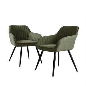 Fauteuil d'appoint moderne en velours capitonné avec pieds en métal doré, chaise de luxe pour salon, chambre, salle à manger, extérieur, hôtel - Product Image 2