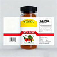 Autocollant personnalisé en vinyle imperméable pour emballage de bouteilles de sauce piquante, ketchup, BBQ, chili, miel, pour bouteilles en plastique