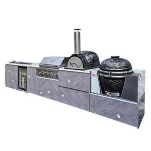 Cuisine d'Extérieur Modulaire Noire "Egg" avec <span class=keywords><strong>Four</strong></span> à <span class=keywords><strong>Pizza</strong></span>, en Acier Inoxydable – Ensemble de Meubles BBQ pour Fête en Jardin - Product Image 3