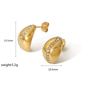 ต่างหูมุก ต่างหูแบบติดหู ไทเทเนียมสตีล 18K ประดับเพชรซิร์คอน ทนทานต่อการเปลี่ยนสี ดีไซน์ทันสมัย คุณภาพสูง เหมาะสำหรับใส่ทุกวัน - Product Image 4