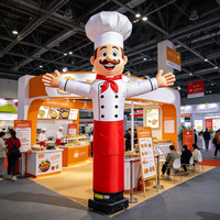 Mannequin gonflable publicitaire personnalisé Chef Air Dancer agitant la main pour stand d'exposition, publicité, restaurant, traiteur, salon professionnel