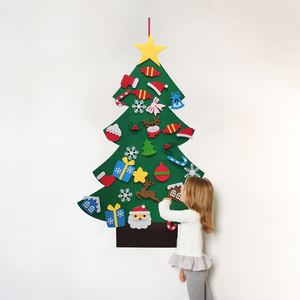 Nouvel Arbre de Noël en Feutre Polyester Fait Main pour Enfants, Ornement Suspendu Non Tissé pour Porte, Décorations de Noël Éducatives à Faire Soi-Même - Product Image 2