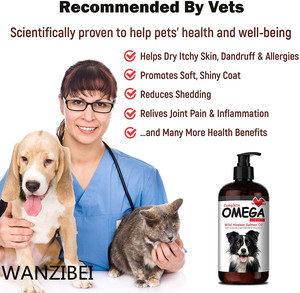 น้ำมันปลาโอเมก้า3ธรรมชาติบริสุทธิ์,น้ำมันปลาอลาสก้าป่าสำหรับสุนัขและแมวช่วยเพิ่มภูมิคุ้มกันและหัวใจและโรคภูมิแพ้บรรเทา - Product Image 4