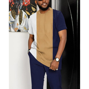 Xx692 người đàn ông củ<span class=keywords><strong>a</strong></span> hợp thời trang cao cấp trọng lượng nhẹ polyester thêu dashiki Set thoáng khí Top & quần cho mù<span class=keywords><strong>a</strong></span> hè & mù<span class=keywords><strong>a</strong></span> xuân giá thấp - Product Image 5