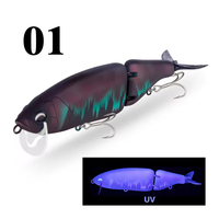 Leurre artificiel flottant multi-articulé effet UV eau salée, 3 lèvres 5 queues, conception détachable, pour pêche au brochet et à la perche en lac