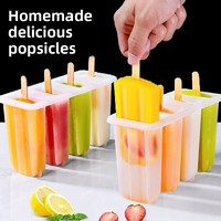 Moule à glaces 4 cavités en PP avec couvercle, facile à démouler, pour glaces maison et pâtisseries pour enfants