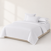 Ensemble de literie d'hôtel sur mesure pour usage commercial, 100% coton, blanc, comprenant housse de couette, drap et taie d'oreiller, fabricant OEM