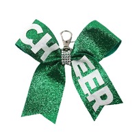 Porte-clés CHEER en pierre naturelle et fer, avec breloque nœud de cheerleading éblouissante, accessoire de sac à dos tendance, best-seller transfrontalier