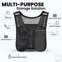 Chaleco de Hidratación Personalizado, Transpirable e Impermeable, con 2 Botellas de Agua, Ligero y Reflectante, para Maratón y Ciclismo
