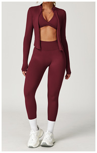 Completo <span class=keywords><strong>Sportivo</strong></span> all'Ingrosso: Leggings, Giacca da Palestra, Set 4 Pezzi, Leggings Senza Cuciture a Vita Alta, Reggiseni Sportivi, Taglie Forti - Product Image 3