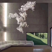 Lámpara Led moderna de hoja de Ginkgo colgante de lujo para interior de sala de estar europea