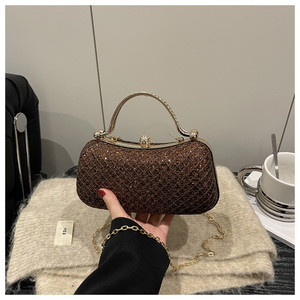 Bolsa de Mão <span class=keywords><strong>Clutch</strong></span> de Alta Costura para Vestido de Noite com Decoração de Corrente e Forro de Poliéster - Product Image 4