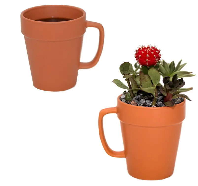 Yaratıcı özel Logo bitki Lady kil saksı seramik bitki kupa Terracotta saksı kupa