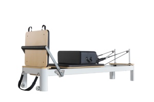 Machines de Pilates Reformer Blanches en Aluminium, Reformer Pilates Professionnel avec Plateforme de Saut, Barre de Pied Réglable, ODM - Product Image 4