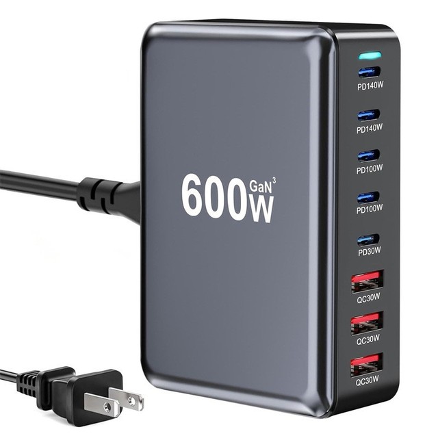 JEDI 600W GaN Desktop Multi-port Fast Charging Stand Charger Portable Detachable Base Charging Station
