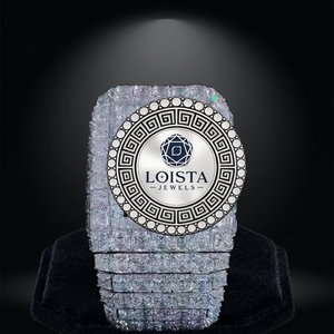 Montre de luxe en acier inoxydable, ronde, analogique, à quartz, incrustée de diamants, bracelet tendance pour femme, verre 20 mm pour Loista Jewels - Product Image 1