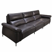 Canapé Droit 3 Places en Cuir Écologique avec Cadre en Bois Massif, Style Minimaliste Moderne, Vente en Gros Premium pour Salon