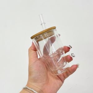 Verre à shot mini-globe à neige à double paroi de 3 oz, vierge pour sublimation, pré-percé, avec couvercles et pailles, entrepôt USA - Product Image 3