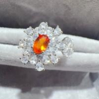Bague Fanta en topaze naturelle, citrine, pyrope, en argent Sterling 925 massif, pour femmes, bague de fiançailles, de mariage, cadeau, bijoux fins