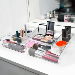 Ensemble d'organisateurs de tiroirs multifonctionnels 6/13/28 pièces, 4 tailles, organiseur de tiroir de salle de bain, plateau organisateur de comptoir, organiseur de bureau - Product Image 5