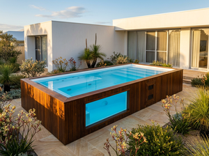 <span class=keywords><strong>Piscine</strong></span> de Plongée Extérieure de Luxe pour Jardin, Conteneur à Fenêtre Acrylique, Revêtement en Bois Composite (WPC) 6m - Product Image 1