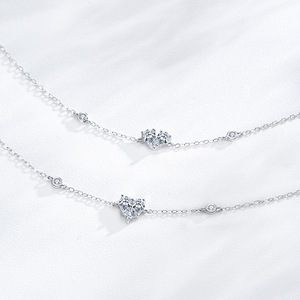 Pulsera de Cadena con Diseño Geométrico de Corazón Simple en Plata de Ley S925 con Circonita para Mujer, Regalo de San Valentín, Versión de Cobre Personalizable - Product Image 4