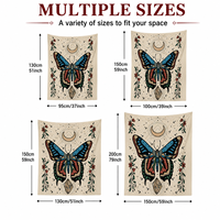 Tapisserie murale bohème vintage à imprimé papillon et motif lune céleste, idéale pour la décoration des chambres et salons – Offre spéciale