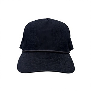 Gorra de Béisbol con Cuerda, Fabricada en Vietnam, Logotipo Personalizable, 5 Paneles, Visera Precurvada, Color Negro Sólido, para Uso Casual al Aire Libre para Adultos - Product Image 1
