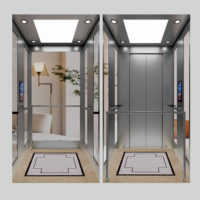 Ascenseur panoramique pour villas, ascenseur à traction en acier inoxydable, disponible en différentes couleurs et styles, capacité de 400 à 800 kg, ascenseur domestique