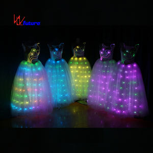 Abito LED con Maniche a <span class=keywords><strong>Farfalla</strong></span> Illuminata, <span class=keywords><strong>Vestito</strong></span> Luminoso per Donna, Costume Luminoso per Danza da Sala - Product Image 3