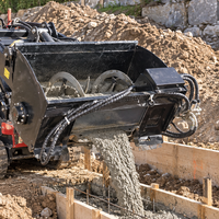 Godet mélangeur hydraulique pour béton de 0,3 m³, grande capacité, résistant à l'usure, pour mini-chargeuse compacte